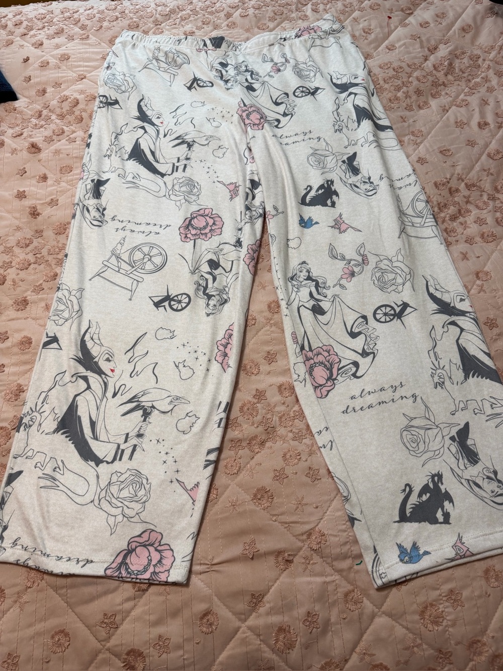 Disney Sleeping Beauty Princess Aurora Plush Pajama Lounge Pants